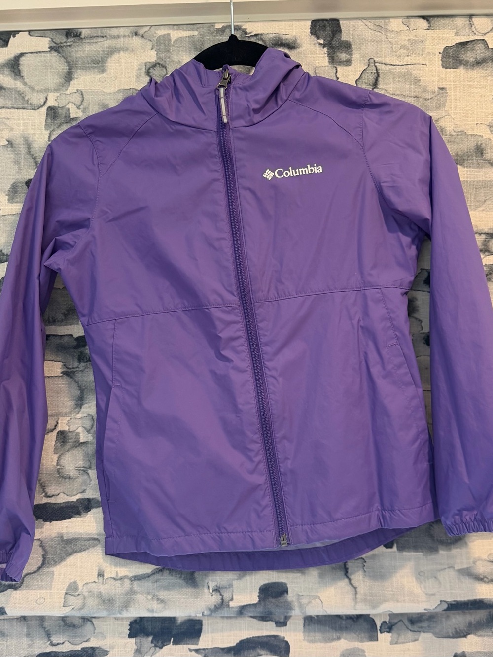 Columbia Purple Hooded Windbreaker Jacket Kids Size S (7/8)